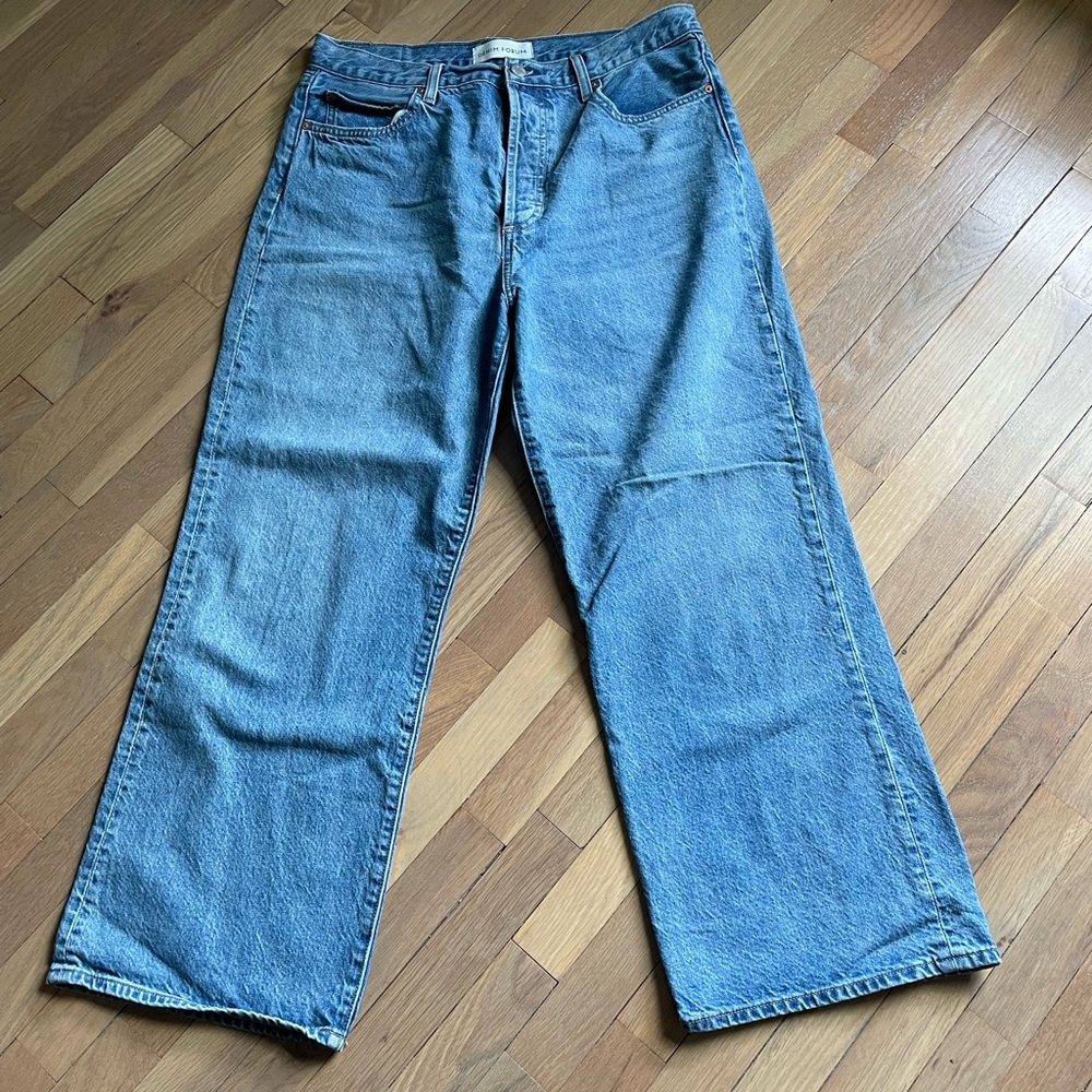 Denim Forum wide leg cropped jeans